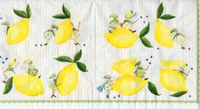 3 Servietten ~ Sommergarten, Obst, Zitronen, Feen, SILKE LEFFLER ~ 33x33