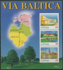 Lettland 1995 VIA BALTICA Block 5 postfrisch (C90184)