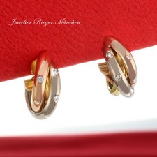 Cartier Creolen Trinity Gelbgold Weissgold Rosegold 750 Diamanten Gold Ohrringe