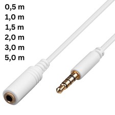 0,5m bis 5m 4 pol Audio 3,5mm Klinken Verlängerungs Kabel für Apple iPhone iPad