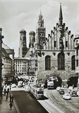 AK München Altes Rathaus Marienplatz Bus Auto Tram 19    1960er