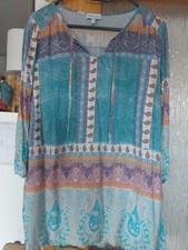 Gina Laura Shirt Blusenshirt Kragenlose Bluse Floraler Druck L 