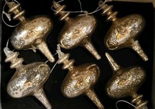 11Stk Vintage Weihnachtbaum Schmuck Glaskunst Ornamente ca. 12cm