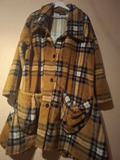 AKH -LINIE LAGENLOOK-Kuscheliger Mantel Gr.48-52 Braun/Schwarz kariert ,Neu