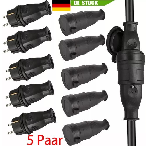 10x schuko kupplung vollgummi - 10x,
