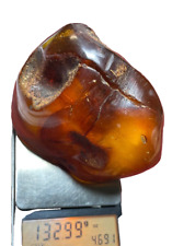 Authentischer Natur Bernstein Findling teilpoliert 132,99 Gramm Amber