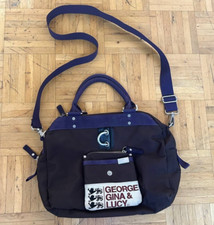 Vintage GGL George Gina Lucy Miss Perfect Multipocket Handtasche Braun Schultertasche