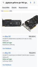 Gigabyte WINDFORCE GeForce GTX 960 4GB GDDR5 G1 Grafikkarte TOP ZUSTAND 