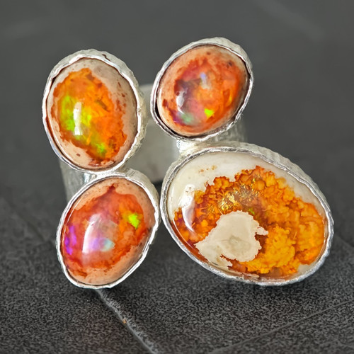 Mexikanischer feueropal ring - feueropal,