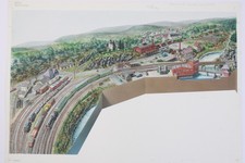 Ivo Cordes Originalzeichnung/Schaubild Modelleisenbahn "Westerwald Abb. 7" (G14)