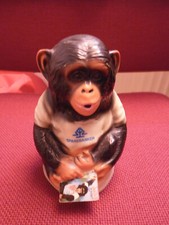 Spardose SPAREBANKEN Schimpanse Julius OHNE Schlüssel Volksbank / Raiffeisenbank