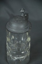 Bierkrug Glaskrug kleiner Krug Spatenbräu Spaten Brauerei München 0,3 L um 1900