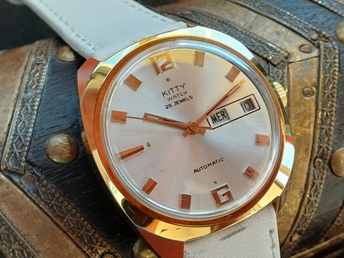 Kitty watch gold double - pl,