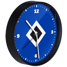 HSV Wanduhr Raute Pur Hamburger SV Logo Analog Batteriebetrieben HSV Fanartikel