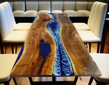 Live Edge Wood & Blue Ocean