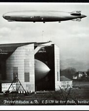 original Postkarte Zeppelin LZ 127 und Hindenburg , 1936 Stempel Zeppelinwerft