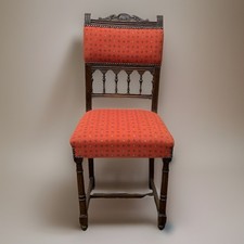 Antiker Stuhl Massiv Holz Art Deco gepolstert Büro Esszimmer