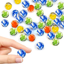100 bunte Glasmurmeln 14mm