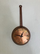 Vintage Kupfer Wanduhr – Pfannenform – Einzigartiges Design