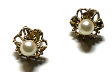 Stattliche 333 Gold 8 K Ohrstecker zeitlos mit Akoya Perle Juwelier Qualität Ø12