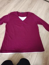 Damen Longbluse Tunika 100% Baumwolle Gr.XL Bordeaux Farbe