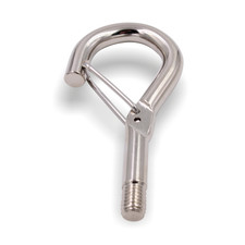 Schraubhaken Hakenschraube M6 Gewinde mit Aushängesicherung - Stahl | vernickelt