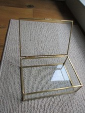 Schmuckkasten Schmuckbox mit Deckel Schmuckschatulle Glas & Metall 16 x 11 x 5cm