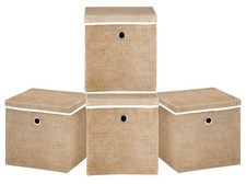Stoff Aufbewahrungsboxen mit Deckel Faltbar Zusammenklappbar Home Organizer Würfel Pack 4