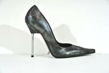 Fuss High Heel,Pumps,Wildleder,silbergrau,Metallstiletto,Needlepointed Toe,Gr.37