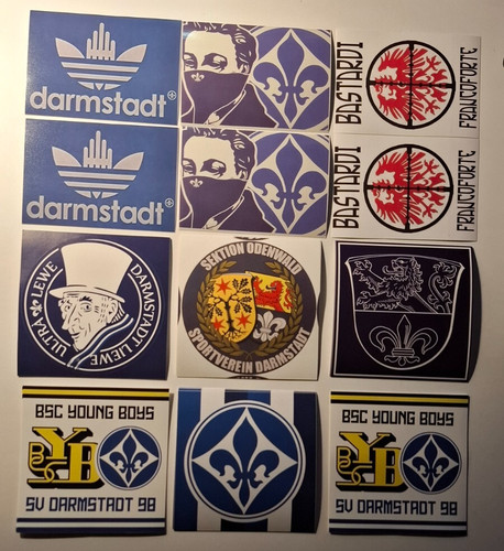 Aufkleber set darmstadt - "sv,