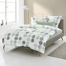 Biber Bettwäsche Punkte grün