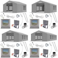 Lagerzelt 3x4 - 6x12 Moskitonetz Weidezelt Zelthalle Werkstattzelt Grau PVC S
