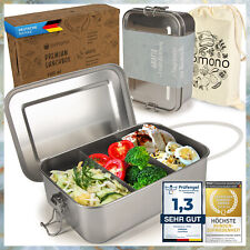 Lunchbox Brotdose Auslaufsicher Bento-Box Brotzeit-Dose aus Edelstahl mit Fächer