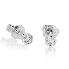 Brillant Diamant Ohrstecker Paar 750/- Weißgold 18 Karat Gold 0,30 Karat G/VS
