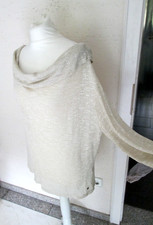 oversize pullover carmen rolli ZERO ausschnitt leinen beige creme 42-44-46 L-XL
