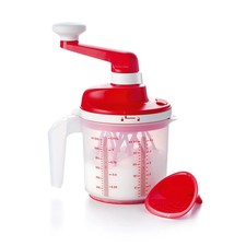 Tupperware D199 Easy-Mixx 1,25 L + Trichter, Rot, Handrührgerät, Stromlos, Sahne