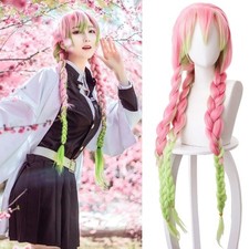 Anime Kanroji Mitsuri Perücken, Anime cosplay wig mit Wig Cap, Charakter Verklei