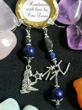 Ohrringe HÄMATIT LAPISLAZULI Geburtsstein SEPTEMBER Sternzeichen Bild JUNGFRAU