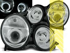 LED Angel Eyes Scheinwerfer für Mercedes Benz W210 Limo T-Modell E-Klasse chrom
