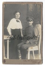 Foto Portrait Hartkarton Husaren Soldat Husar Kavallerie ww1 1wk