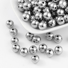 Acryl Perlen + UV beschichtet Spacer 6-14mm verschiedene Modelle silber gold