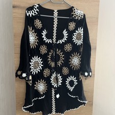 Jacke Crochet Schwarz Boho Style Neu Gr. 36/38