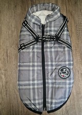 Hundemantel Wintermantel Regenmantel Geschirr Grau Kariert Lovpet Gr. XL