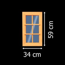 1x Fenster 34x59 cm feststehend Holzfenster  Gartenhausfenster Carport  +NEU+