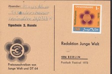 vB16 / DDR spendenmarke mit Frankaturkraft 1973 / Bedarf Sondershausen