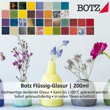 BOTZ Flüssig-Glasuren für Keramik, 200ml, verschiedene Farben - PRO & Steinzeug