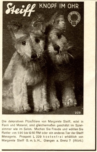 Steiff hund reklame - hund, &