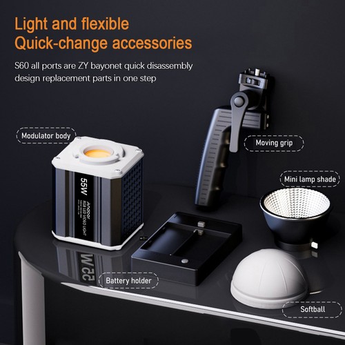Handliche rgb videoleuchte 55w - handliche, rgb-videoleuchte