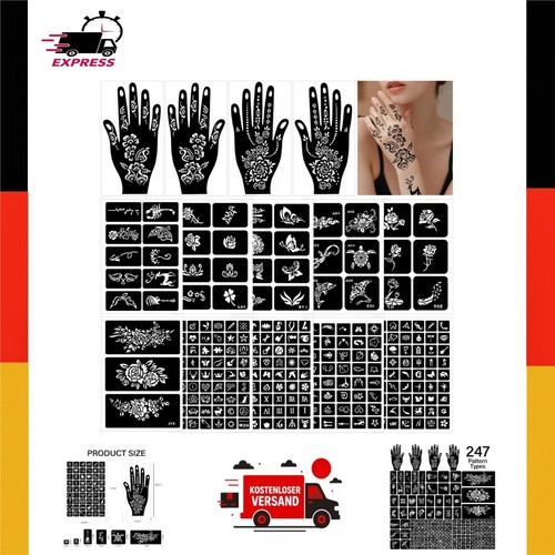 Henna tattoo schablonen 247 - schablonen,