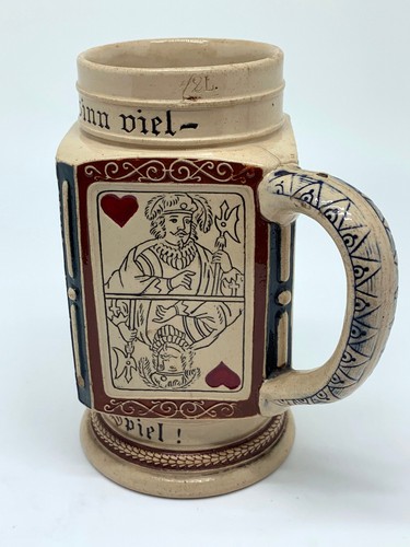 Skat krug eckig steingut - skat,
